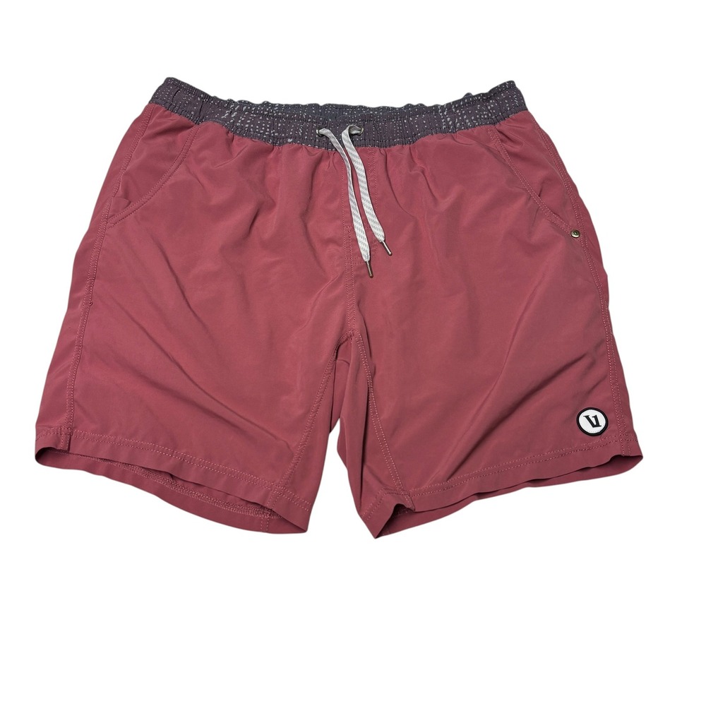Vuori Kore Short Lined 7" Large 34X8 Brick Red Rose Athletic Board Shorts V302